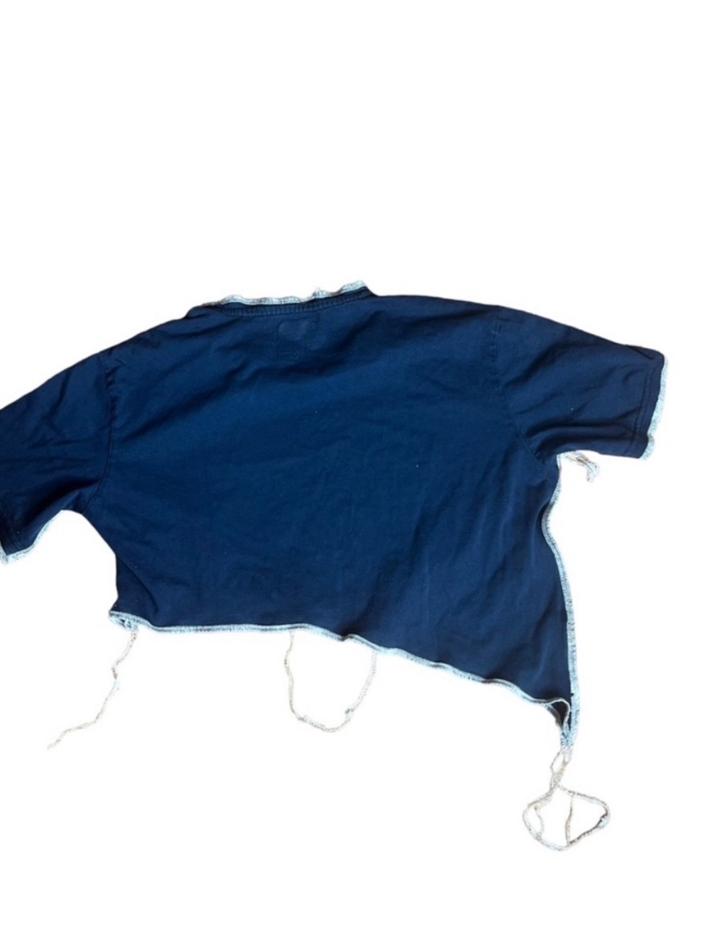 Fly Emirates Reworked Custom Patchwork Asymmetrical Crop Top - Picture 4 of 4